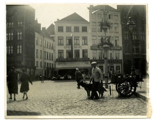 Papers of Kathleen O’Connell. Photograph of a square in Bruges, Belgium, July 1931