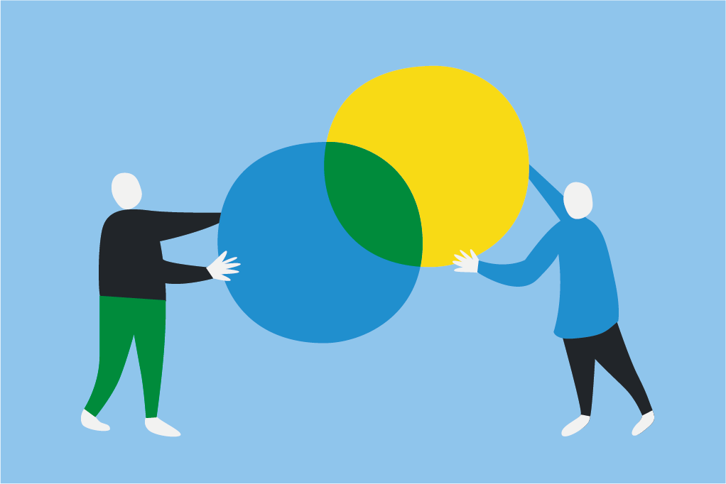 CEPL Research - two people moving circles to create a venn diagram