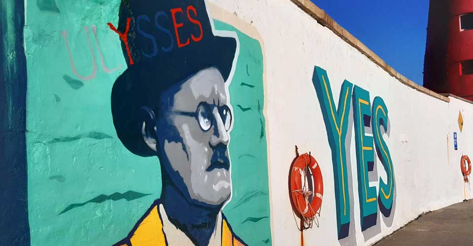 James Joyce Ulysses Mural at the east wall lighthouse