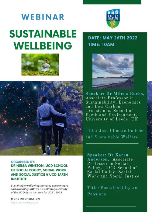 Nessa Winston Sustainable Wellbeing Webinar Poster 2022
