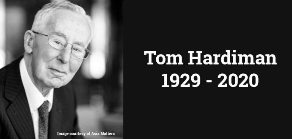 Tom Hardiman 1929 - 2020