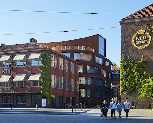 The red-brick buildings at the entrance to KTH Stockholm