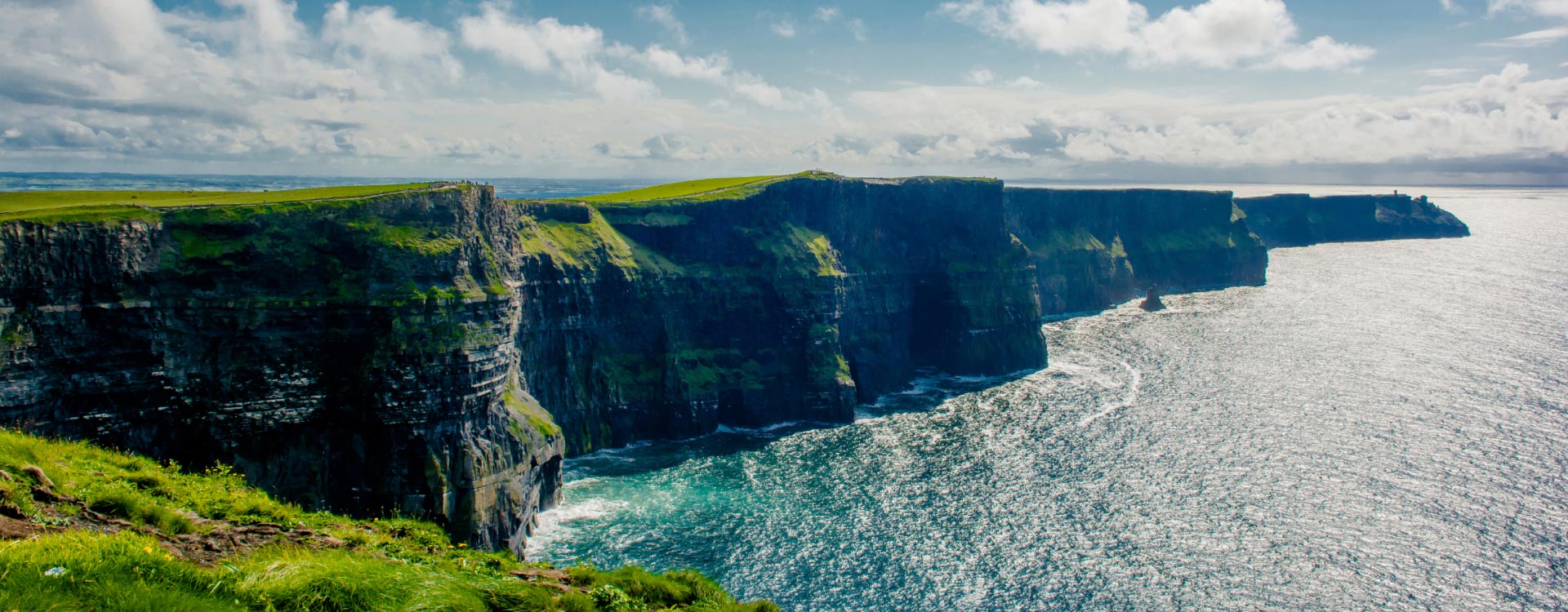 Cliffs of Moher on a bright and sunny day