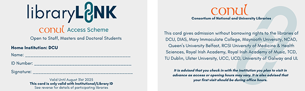 front and back of the new Library Link card