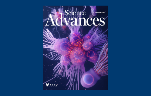 science advances journal cover, specimen under microscope, purple cells