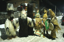 Bulgarian & Irish mummers in traditional costume.