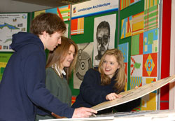 Sallyann Hynes, Leah Skerrett (Palmerstown School) with  David Gibson.