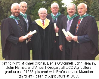 Jubilarians from Faculty of Agriculture pictured with current Dean Prof. Mannion