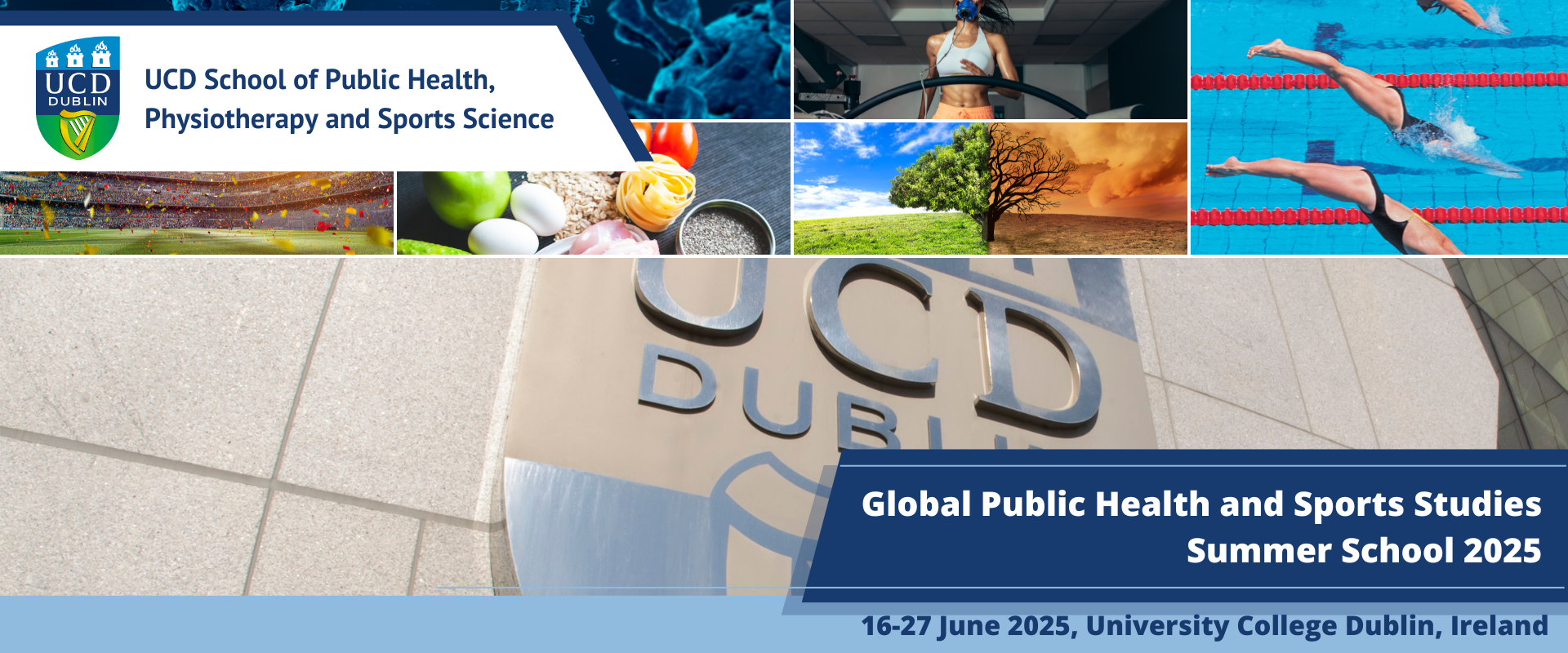 Collage of images depicting Global Public Health and Sports Studies Summer School