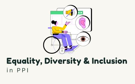 Colourful graphic for accessibility. It features of a person in a wheelchair, icons for hearing and visual disability on a grey background