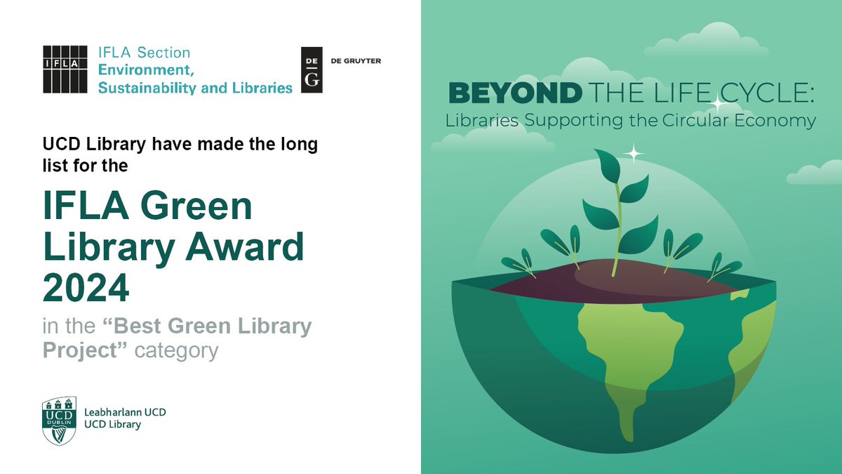 UCD Library wins prestigious IFLA Green Library Award