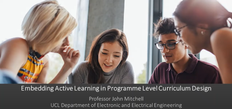 Video thumbnail for 'Embedding active learning in programme level curriculum design'