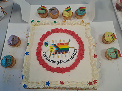 Picture of a cake celebrating Pride at UCD